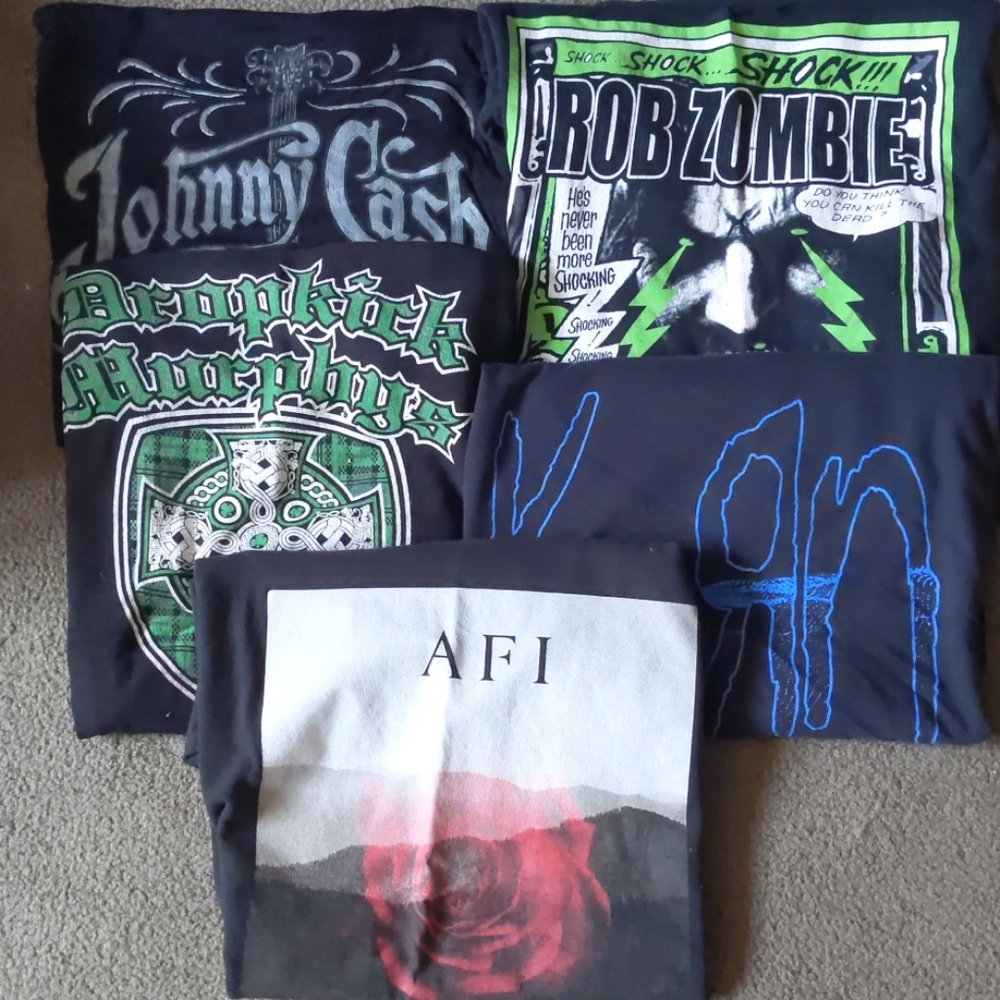 5 Rock band shirts